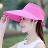 Chaps à bord large chapeau seau Fashion Femmes Summer Summer Outdoor Riding Anti-Uv Sun Hat Bage Polable