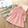 Autumn Winter Girls' Sweater Long Sleeve Dress 2023 Christmas Party Girl Baby Retro Lotus Leaf Knitted Wool Dress
