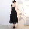 Party Dresses Beauty Emily Prom-klänningar Black O-Shoulder Big Bow A-Line Tulle Ankel längd Anpassad plus storlek 2023