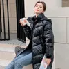 Damesgeuljagen winterjas puffer parkas 2023 mode dames extra grote jas met kapzakken elegant lang dikke warme bovenkleding