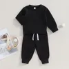 Set di abbigliamento Takeuter Baby Boy Girl Outfit Solid Color Outfit Fedela tascabile Tops di pantaloni Abbigliamento Set di tubi casual