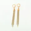 Dangle Earrings MXGXFAM MIX 3 GOLD 도금 긴 8cm SNKE 5 라인 체인 TASSEL DROP FASHOL JEWELRY