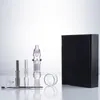 CSYC NC046 DAB Rig Glas Bong Kleurrijke Spill-Proil Rook Pijp Geschenkdoos Wax Dish 14m Titanium Quartz Keramische nagel Dubbele tips Clip ongeveer 4,86 ​​inch OD 25 mm Lengte buis