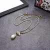 Collier de pendentif abeille de concepteur de luxe Crystal Rustones Collier vintage délicat bijoux de cadeau pour femmes