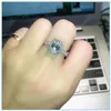 AAA Natural Moissanite S925 Färg för kvinnor Fin Anillos de Gemstone Cushion Zirconia Silver 925 Jewelry Ring2553