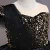 Robes de fête en dentelle de paillettes noires 1 10 ans