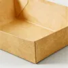 Take Out Containers 50pcs Disposable Kraft Paper Food Serving Tray Two Grids Snack French Fries Chicken Salad Carton For Party