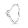 T GG 925 Sterling Silber Ringe für Frauen Original Tiara Herz Knochen Verlobung Rose Gold Hochzeit Stapelring Kristalle Schmuck