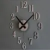 Mode Creative Reversal of the Clock Time Back Metal Texture verkligen 3D Stereo Diy Wall Clock3204