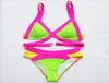 Neon Bandage Bikini Set Bunfle Patchwork Sexy Badeanzug Frau Dreieck Badebode Frauen Push Up Bikinis 2018 Mujer Badeanzug Y192535011