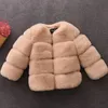 Девочки зимний меховой пальто