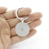 Keychains Classic Vintage Silver Color Design Glass Cabochon Metal Key Chain Charm Men Women Ring Jewelry Gifts
