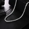 Chains Elegant Ladies And Men Fashion 925 Sterling Silver Charm Glitter Twisted Rope Bracelet Jewelry