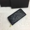 Women wallet black Zig Zag wallets Credit card holder leather long zipper marmont Coin purse Fashion love clutch wallets272K