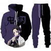 Felpe con cappucci da uomo con cappuccio per slayer demonio kimetsu no yaiba set set di set di felpe e pantaloni stampati in 3d anime e pantaloni donne modalità abbigliamento sportivo casual t231221