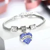 Gift de professeur de cristal bleu entier Bracelets Bracelet Bracelet Bracelet's Day Souvenirs255J