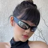 Okulary przeciwsłoneczne księżyc prostokątne kobiety mężczyźni vintage na świeżym powietrzu Sport Hip Hop Punk Sun Glasses Uv400 Trend282Z