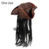 Halloween Pirate Captain Hat Party Costume huvudbonad flätor peruk cosplay rekvisita dekoration tillbehör för vuxen B03E 231220