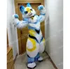 2024 Performance Long Fur Husky Fox Dog Mascot Costumes Cartoon Carnival Hallowen Performance Adult Size Fancy Games Outfit Outdoor Advertising Outfit Suit