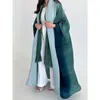 Ethnische Kleidung Muslim Abaya für Frauen Fledermaushülle Fehlgeschwindigkeit Falten -Gradienten Cardigan Trench Coat 2023 Herbst Dubai Abayas Plus Größe Frauen Luxus