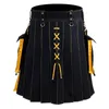 Erkek Şort Moda İskoç Kilt Cosplay İskoçya Retro Gotik Piled Etek Hip Hop Ortaçağ Tarzı Karnaval Partisi