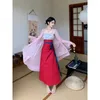 Robes décontractées Syeazeam Femmes Robe de style chinois High Street Tempérament Épissage Robe Lâche Polyvalente Blouse de protection solaire