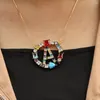 Colliers pendants Initial multicolore CZ Lettre Collier Nom Bijoux For Women Accessoires Girl -f-Gird My2109