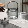 1.2L de bule de vidro cinza com infusor Chaleira de chá de flores resistente ao calor Pote de chá transparente portátil Pote de chá em casa Conjunto de chá em casa 231221