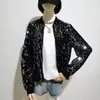 유럽 ​​스타일의 봄 가을 여성 재킷 스팽글 블링 코트 자수 패션 자켓을위한 패션 재킷 231221