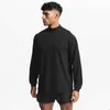 Herr t-shirts vanlig turtleneck överdimensionerade t-shirt män droppar axlar långärmad gym kroppsbyggande fitness lös t-shirt höst sport tshirtl2312.21