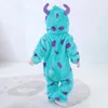 Sully Mostro Costume Vestiti del bambino Halloween Cosplay Pigiama caldo Tute monopezzo per animali Kigurumis Vestito invernale Ragazzo Ragazza Pagliaccetto 231220