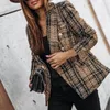 Women's Suits Lady Blazer Elegant Women Jacket Slim Fit Double-breasted Durable Machine Wash Cold Spring