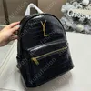 Mulher Luxury Backpack Crocodile Print Leather Designer School School Gold Buckle Mens Bookbag Moda Back Packs Casual Book Bag