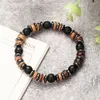 Strand Bohemian Coconut Shell Drewno Chip Black Gallstone Bracelets Mężczyźni w stylu etnicznie w stylu Vintage Mieszany kolor naturalny Bransoletka Bransoletka