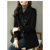 Jackets femininos 2023winter Fashionwoolen Coat Slim Fashion Office Lady Square Collar Single Bastested Winter Coats for Women 2023 Wide-Ate