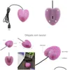 Möss trådbundna dator mus USB optisk söt rosa kärlek hjärta med diamant super smal pc mause 3d för vänner flickor barn bärbar dator dropp de dhwsj