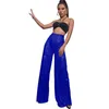 Kobiety Pants Women cekin flare wysoki talia blask błyszcząca luźna szeroka lega swobodna długie spodnie imprezowe odzież klubowa Y2K Chic Streetwear