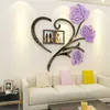 3 Size MultiPieces Rose Flower Pattern 3D Acrylic Decoration Wall Sticker DIY Poster Picture Frame Home Bedroom Wallstick 231220