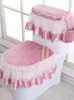 Three Piece Toilet Mat Set European Lace All-season Universal Seat Cushion Cover Toilet Cover for Winter Household Use 231221