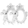 Cadres 2 pcs Construit Dieu Dur Vintage Résine Cadre Petit Po Maison Photo Minuscules Anges Figurines