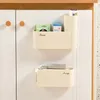 Storage Bottles Plastic Garbage Bag Dispenser Wall Mounted Extractable Bags Holder Foldable Free Punching Trash Box