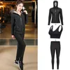Active Sets Men's Women's Sweat Suit Sauna Exercise Gym Suit Fitness Weight Loss Anti Rip Hooded Slim Tracksuits Tops Bottom JacketL231221