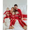Års kläder julfamilj pajamas set mor far barn matchande kläder baby romper mjuk sömnkläder familj look 231220