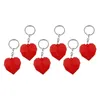 Keychains Valentine's Day Heart Shape Keychain Pendants PVC Bag Red Soft Key Chain Geometric Faceted Hearts