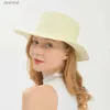 Cappelli larghi cappelli da secchio di cappelli di nuovo stile da donna con cappello da sole con paglia larga brim outdoor estate in spiaggia per le vacanze solare unisex coglione casual sombrero paper di carta gocce hatl231221