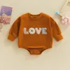 Rompers CitgeeAutumn Infant Baby Girls Boys Fall Bodysuit Letter Embroidery Long Sleeve Jumpsuit Spring Clothes