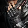 Sommer -Motorrad -Motorrad -Fingerhandschuhe Accessoires Ziegenleder Leder halbe Fingerhandschuhe Motocross Gant Moto Guantes Moto Verano 231221