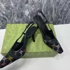 Högklackade skor, klänningar, sandaler, sexiga och mångsidiga läder remmar, 7,5 cm höga klackade sandaler, 35-42 eleganta kattklackar med låda