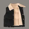 Sonbahar Kış Kuzusu Polar Sıcak Ceket Yeleği 2-10 Yaşındaki Erkek Kız Kürk Yaka Kürklü Ceket Moda Sporları Çocuk Giysileri 231221