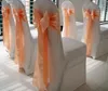 Wedfavor 100pcs Peach Banquet Satin 의자 새시 웨딩 의자 나비 넥타이 엘 파티 이벤트 장식 1331916